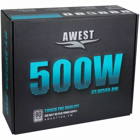 پاور 500 وات AWEST مدل GT-AV500-BW 80Plus Standard