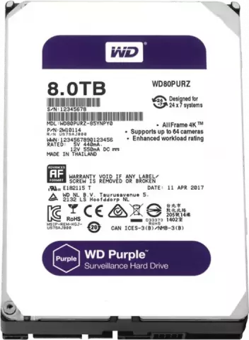 هارد اینترنال 8ترابایت WD مدل PURPLE SURVEILLANCE WD80PURZ