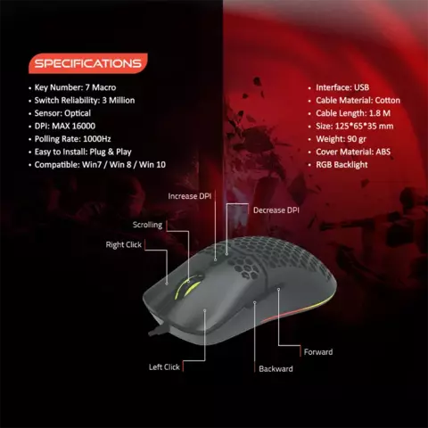 موس سیمی گیمینگ TSCO مدل GM 790