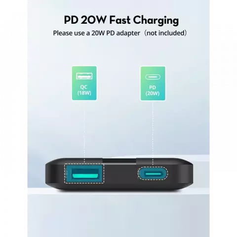 پاور بانک 10000 میلی‌آمپر ساعت RAVPOWER مدل  RP-PB1236