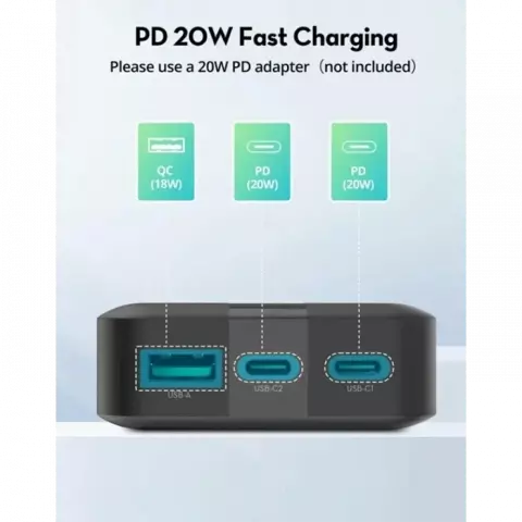 پاور بانک 20000 میلی‌آمپر ساعت RAVPOWER مدل  RP-PB1235