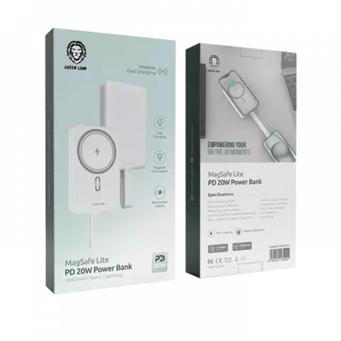 پاور بانک 10000 میلی‌آمپر ساعت Green Lion مدل  MagSafe Lite