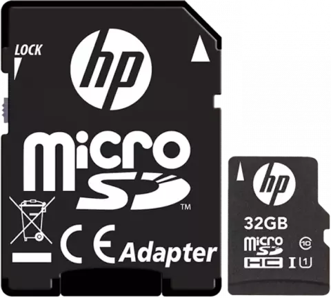 مموری کارت 32 گیگابایت HP مدل mi210 کلاس 10 استاندارد UHS-I U1 همراه با آداپتور