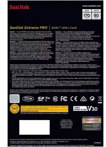 مموری کارت 128 گیگابایت Sandisk مدل  EXTREME PRO