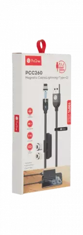 کابل شارژ 1 متری USB به Type-C و Lightning پرووان مدل PCC260