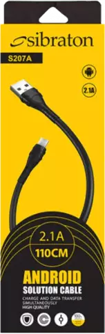 کابل شارژ 1.1 متری USB به Micro USB سیبراتون مدل S207A
