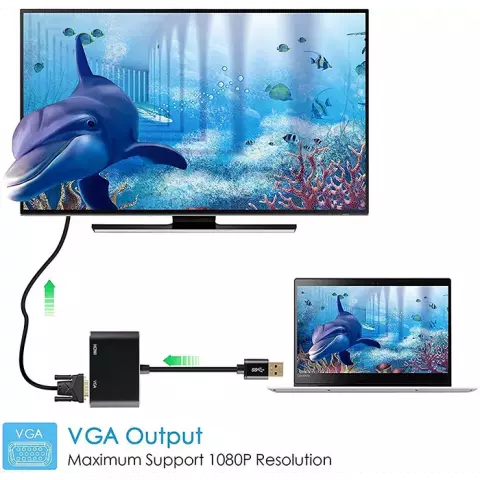 تبدیل VGA به HDMI با کابل صدا وی نت