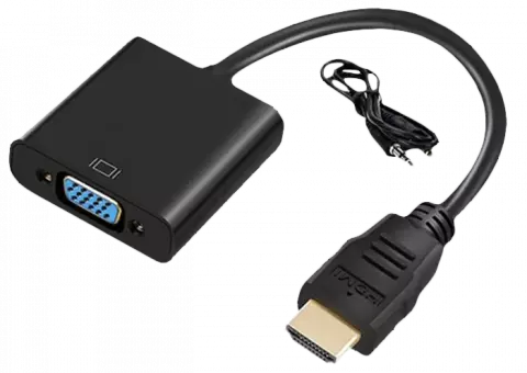 D-NET HDMI TO VGA AND + AUX CABLE BLACK ADAPTER