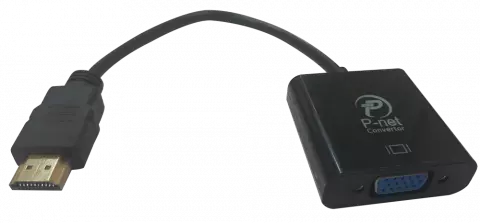 P-NET HDMI TO VGA AND AUDIO + AUX + ANDROID CABLE BLACK ADAPTER
