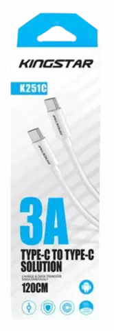 کابل شارژ 1.2 متری USB Type-C کینگ استار مدل K251C
