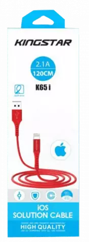 کابل شارژ 1.2 متری USB به Lightning کینگ استار مدل K65 i
