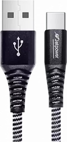 JETPOWER 1M BLACK/GREY TYPE-C CABLE