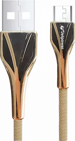 JETPOWER 1M BEIGE ANDROID CABLE پارچه ای سر فلزی