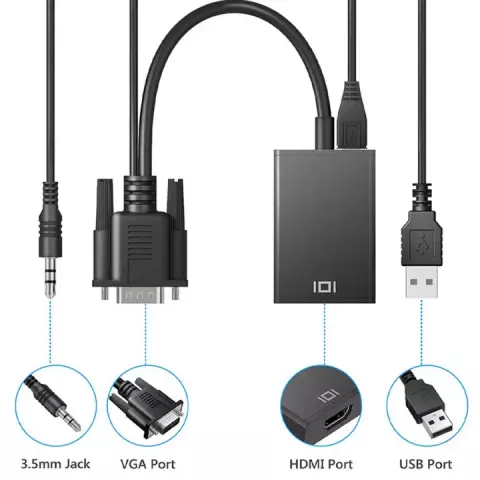 کابل تبدیل VGA/AUX به HDMI رویال مدل RV-315