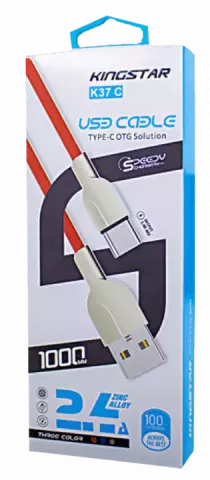 کابل شارژ 1 متری USB به Type-C کینگ استار مدل K37 C