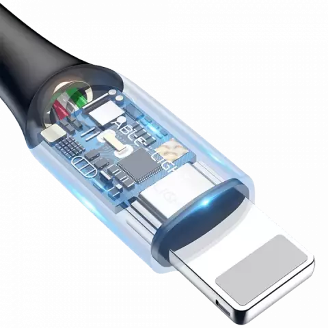 کابل شارژ 1 متری USB به LIGHTNING باسئوس مدل C-SHAPED LIGHT INTELLIGENT POWER-OFF