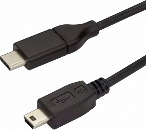 USB TYPE-C TO MINI USB K-NET PLUS 1.2M BLACK CABLE
