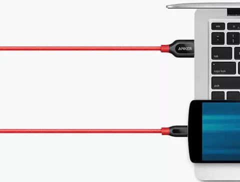 کابل شارژ 0.9 متری USB به ANKER TYPE C مدل POWERLINE PLUS A8168