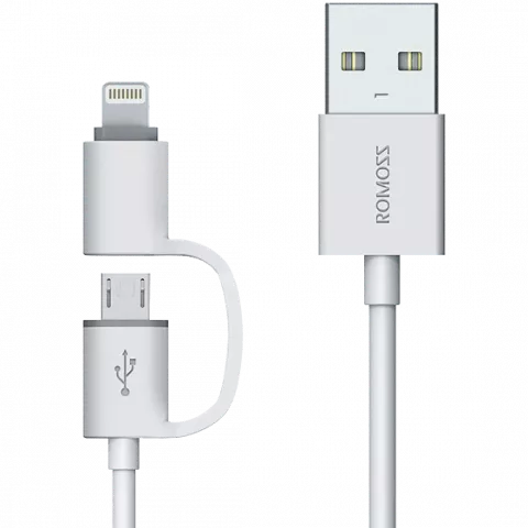 کابل شارژ 1 متری MICRO USB بهROMOSS LIGHTNING مدل CB20