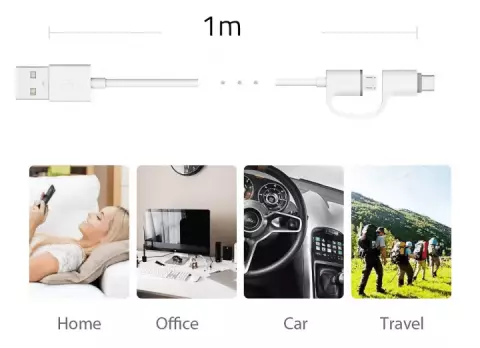 کابل شارژ 1 متری USB به ROMOSS MICRO USB/USB-C مدل CB21