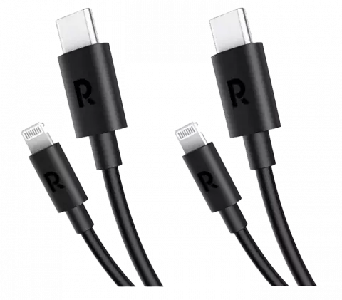 پک دوتایی کابل شارژ 1 متری و 2 متری Type-C به Lightning راوپاور مدل RP-CB066