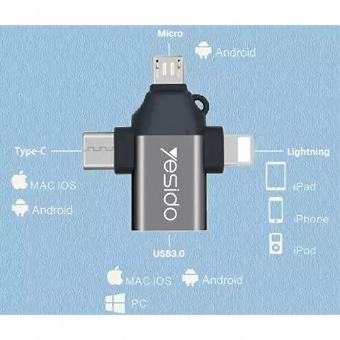تبدیل 3 به 1 OTG یسیدو مدل GS15