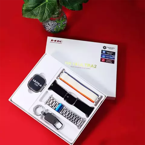 ساعت هوشمند HK مدل HK14 Ultra 2 با بند اسپورت مشکی