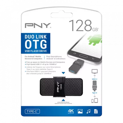 فلش مموری 128 گیگابایت PNY مدل DUO LINK