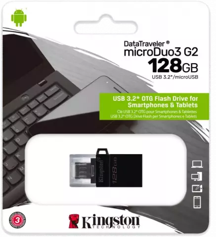 فلش مموری 128 گیگابایت Kingston مدل DataTraveler Microduo3 G2