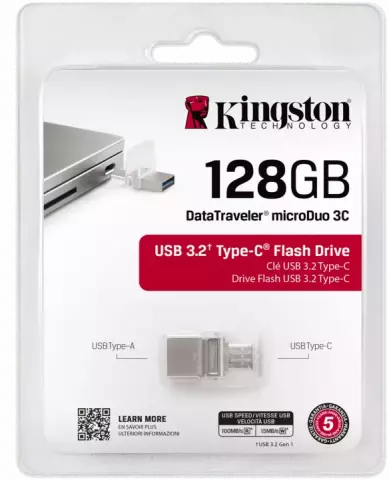 فلش مموری 128 گیگابایت Kingston مدل DataTraveler MicroDuo 3C