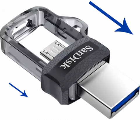 فلش مموری 256گیگابایت Sandisk مدل ULTRA DUAL DRIVE M3.0