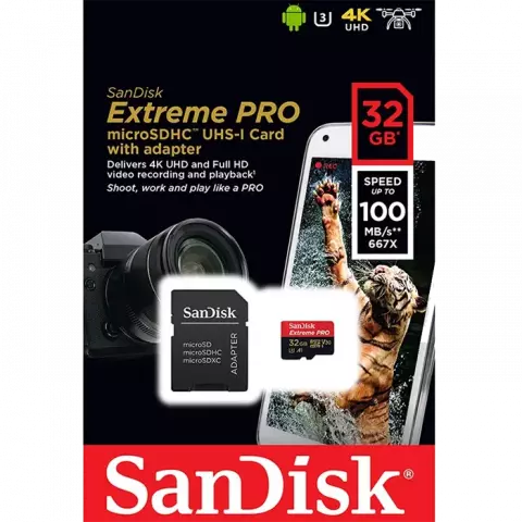مموری کارت 32 گیگابایت Sandisk مدل Extreme PRO microSD کلاس 10 استاندارد UHS-I U3