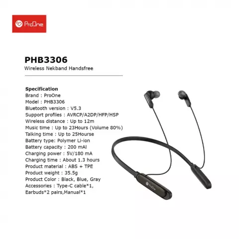 ایرفون بلوتوثی ProOne مدل PHB3306
