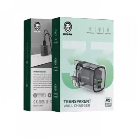 شارژر دیواری Green Lion مدل Transparent GNTRWC33WBK