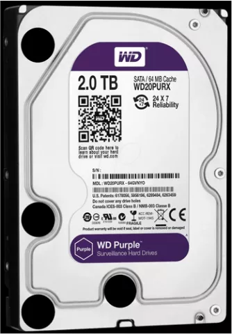 هارد اینترنال 2ترابایت WD مدل PURPLE SURVEILLANCE WD20PURX