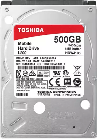 هارد اینترنال 500گیگابایت Toshiba مدل L200 HDWJ105