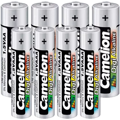 پکیج باتری قلمی و نیم قلمی 4+4 CAMELION به همراه چراغ قوه
