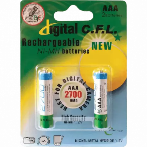 باتری نیم قلمی قابل شارژ DIGITAL C.F.L ظرفیت 2700 ميلی آمپر ساعت