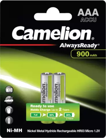 باتری نیم قلمی قابل شارژ CAMELION ظرفیت 900 میلی آمپر ساعت