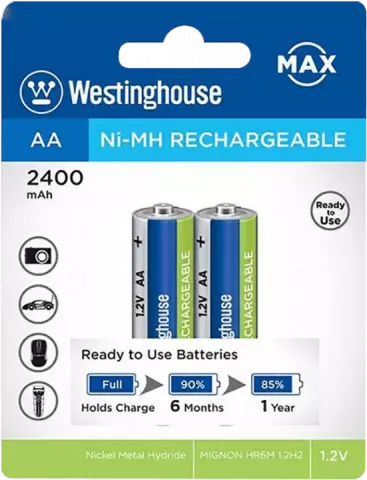 باتری قلمی قابل شارژ WestingHouse ظرفیت 2400 میلی آمپر ساعت