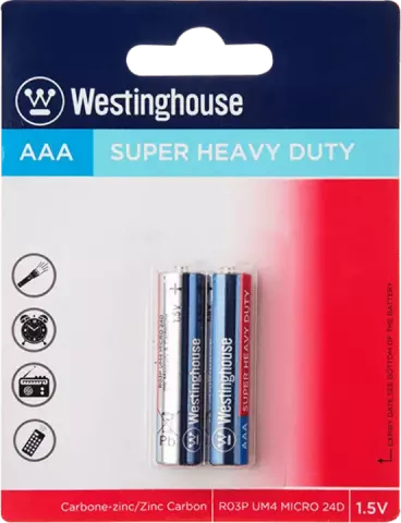 باتری نیم قلمی Westinghouse مدل SUPER HEAVY DUTY R03P-BP2