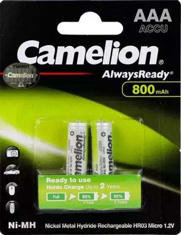 باتری نیم قلمی قابل شارژ CAMELION ظرفیت 800 میلی آمپر ساعت