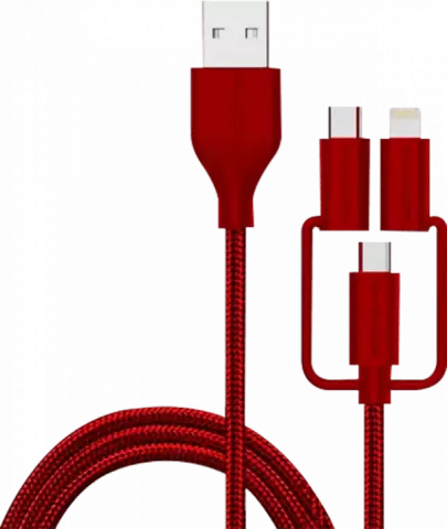 کابل شارژ 0.9 متری RAVPOWER با تبدیل USB-C/LIGHTNING/MICRO USB مدل RP-CB021