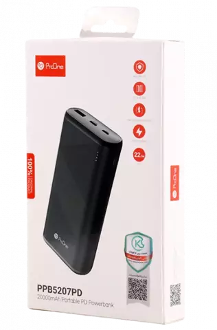 پاور بانک 20000 میلی‌آمپر ساعت ProOne مدل PPB5207PD