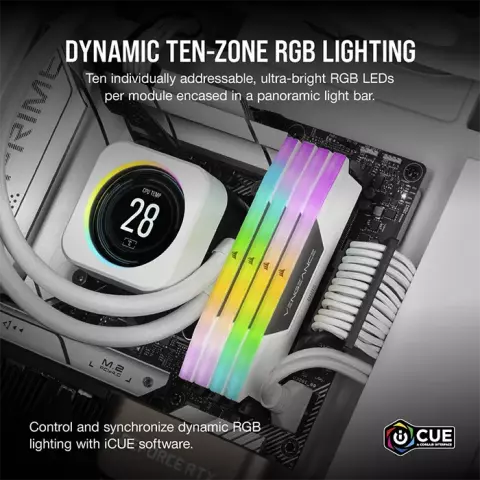 رم دسکتاپ (16GB*2) 32 گیگابایت Corsair مدل VENGEANCE RGB DDR5 5600MHz