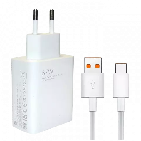 شارژر دیواری 67 وات Xiaomi به همراه کابل Type-C