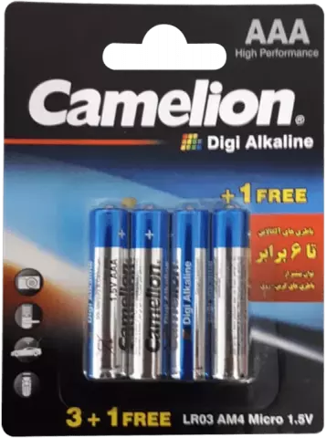 باتری نیم قلمی Camelion مدل LR03-BP4DG(3+1)