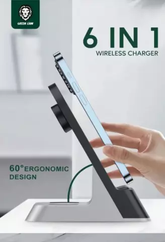 شارژر بی‌سیم 6IN1 گرین لاین مدل GN6IN1WFCBK