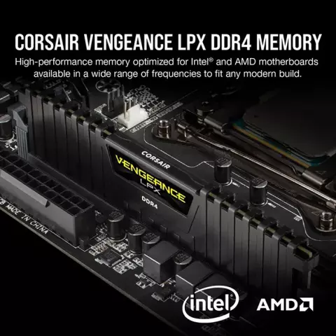 رم دسکتاپ (8GB*1) 8 گیگابایت Corsair مدل VENGEANCE LPX DDR4 3200MHz