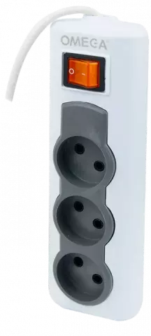 OMEGA R3000 3 PORT 1.5M WHITE POWER STRIP